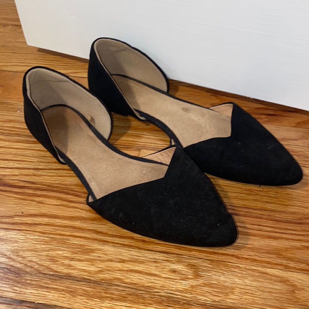 Womens Black Ballet Work Flats size 8
